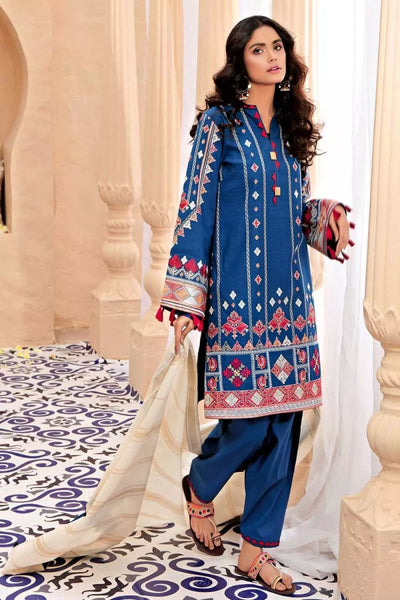 Gul Ahmed 3PC Unstitched Zari Lawn Suit With Jacquard Dupatta SP-62