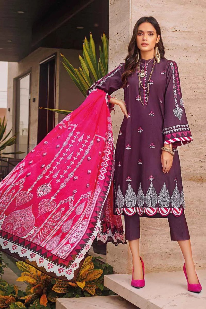 Gul Ahmed 3PC Tissue Silk Dupatta With Unstitched Lawn Suit SSM-12005