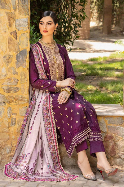 Gul Ahmed 3PC Embroidered Cambric Unstitched Suit with Tissue Silk Dupatta SSM-32033