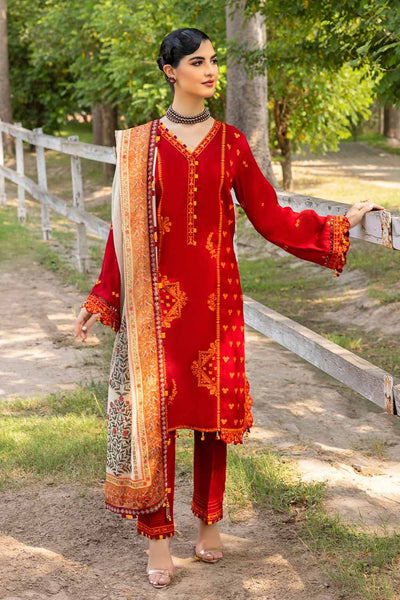 Gul Ahmed 3PC Embroidered Silk Unstitched Suit with Digital Printed Silk Dupatta SSM-32035