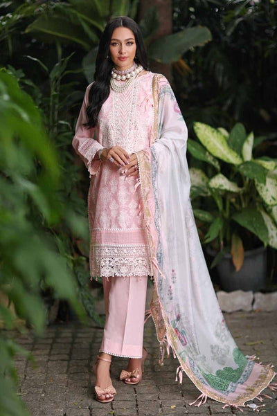 Gul Ahmed 3PC Embroidered Paper Cotton Unstitched Suit with Digital Printed Silk Dupatta and Inner - SSM-42001