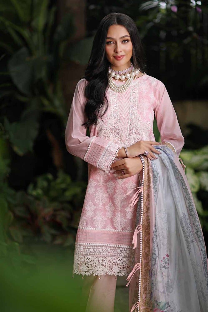 Gul Ahmed 3PC Embroidered Paper Cotton Unstitched Suit with Digital Printed Silk Dupatta and Inner - SSM-42001