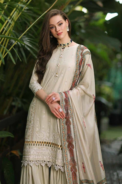 Gul Ahmed 3PC Embroidered Lawn Unstitched Suit with Digital Printed Tissue Silk Dupatta - SSM-42011