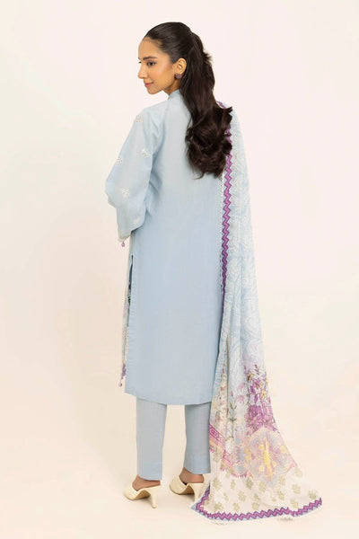 Gul Ahmed 3 Piece Unstitched Embroidered Lawn Suit with Printed Tissue Silk Dupatta SSM-52002