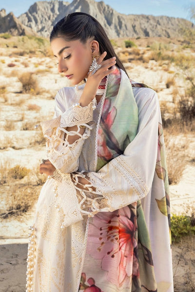 Gul Ahmed 3 Piece Unstitched Embroidered Lawn Suit with Printed Tissue Silk Dupatta SSM-52005