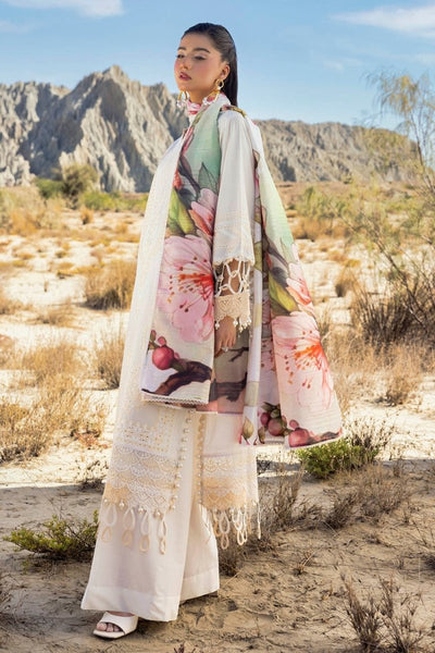 Gul Ahmed 3 Piece Unstitched Embroidered Lawn Suit with Printed Tissue Silk Dupatta SSM-52005