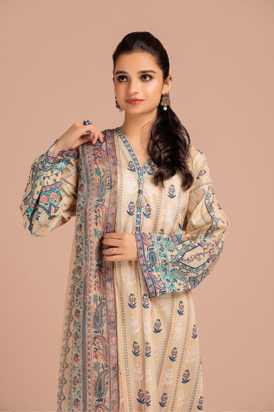 Ready To Wear Bonanza 3 Piece Digital Printed Lawn Suit - SSR233P30-BEIGE