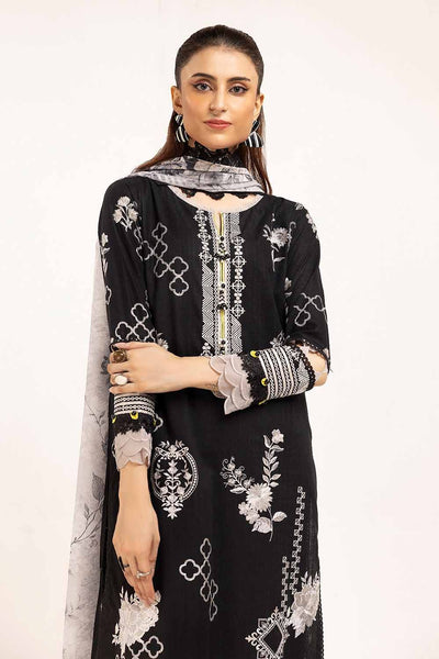 Gul Ahmed 3 Piece Unstitched Embroidered Khaddar Suit with Printed Zari Jacquard Dupatta ST-42010