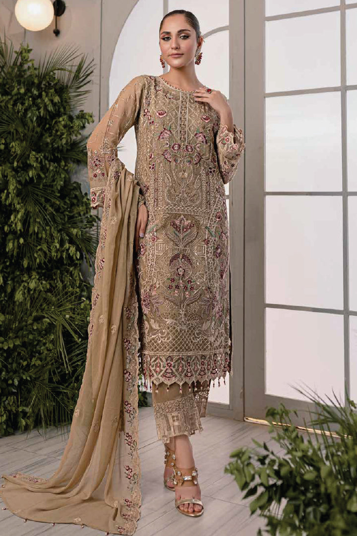 Noor's 3 Piece Stitched Amal Luxury Chiffon Suit - Design-10