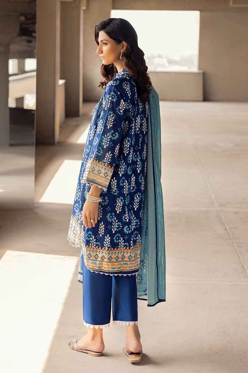 Gul Ahmed 2PC Embroidered Cambric Unstitched Suit with Printed Lawn Dupatta TCE-32001