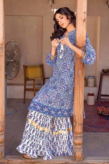 Gul Ahmed 2PC Lawn Unstitched Printed Shirt Trousers Suit TL-32026 A