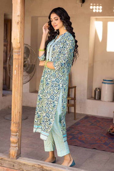 Gul Ahmed 2PC Lawn Unstitched Printed Shirt Trousers Suit TL-32027 B