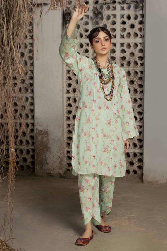 Gul Ahmed 2PC Printed Lawn Unstitched Suit with Croatia Laces TL-42011