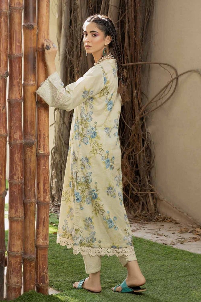 Gul Ahmed 2PC Embroidered Printed Lawn Unstitched Suit with Croatia Laces TL-42015