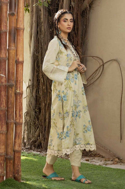 Gul Ahmed 2PC Embroidered Printed Lawn Unstitched Suit with Croatia Laces TL-42015