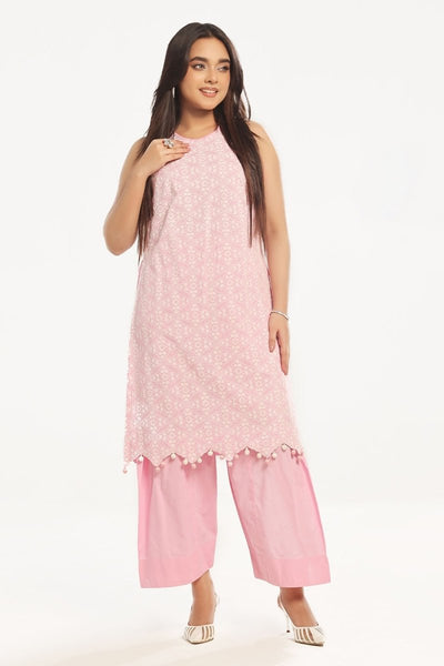 Gul Ahmed 2 Piece Unstitched Embroidered Lawn Shirt with Dyed Trouser TL-52095