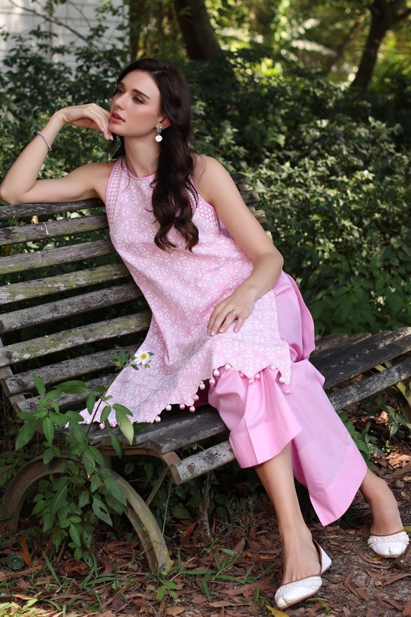 Gul Ahmed 2 Piece Unstitched Embroidered Lawn Shirt with Dyed Trouser TL-52095