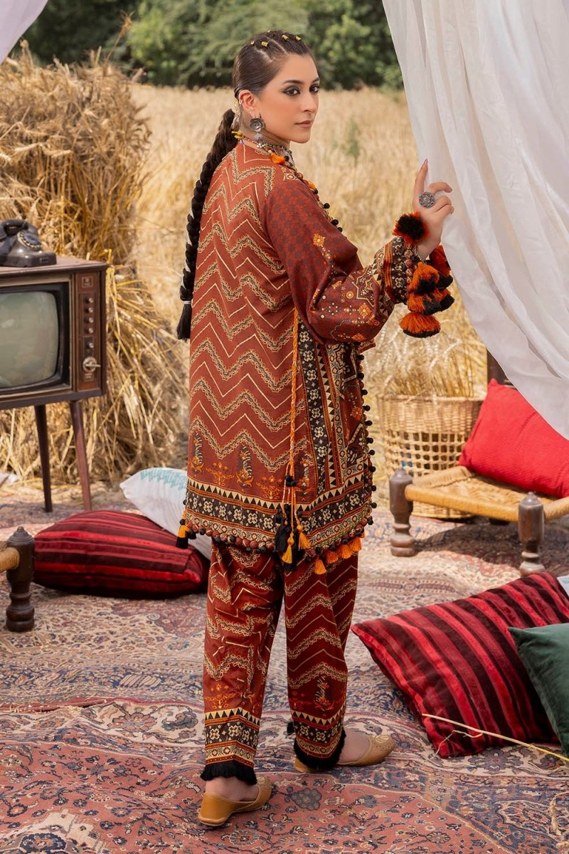 Gul Ahmed 2 Piece Unstitched Gold Printed Lawn Suit TL-52144