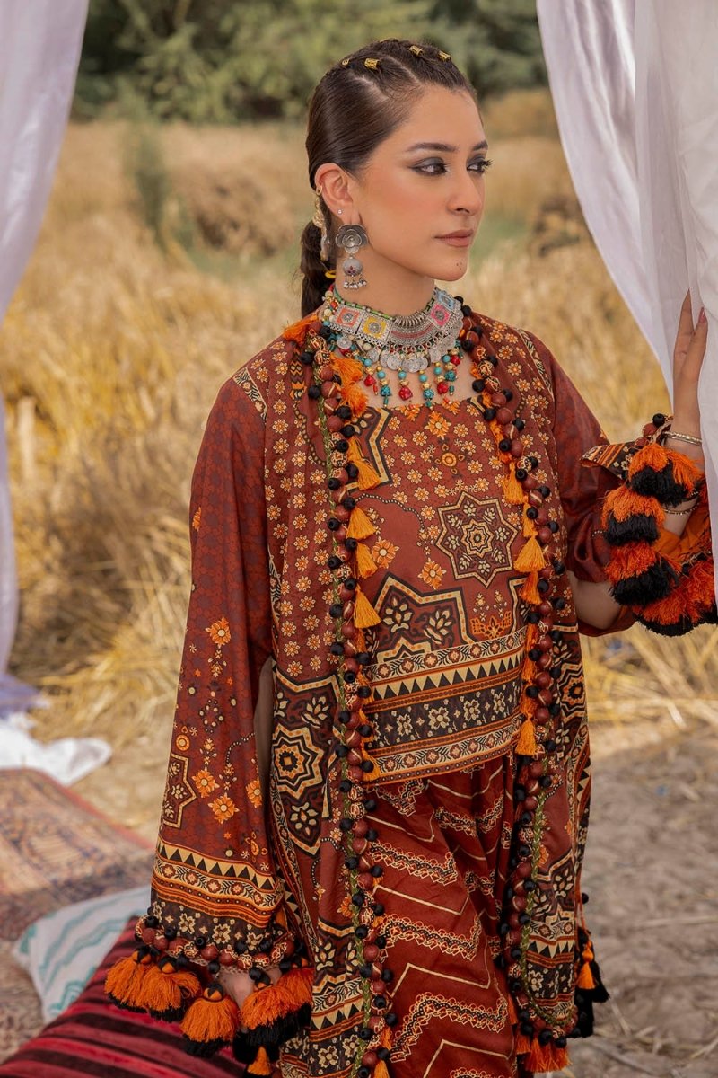 Gul Ahmed 2 Piece Unstitched Gold Printed Lawn Suit TL-52144