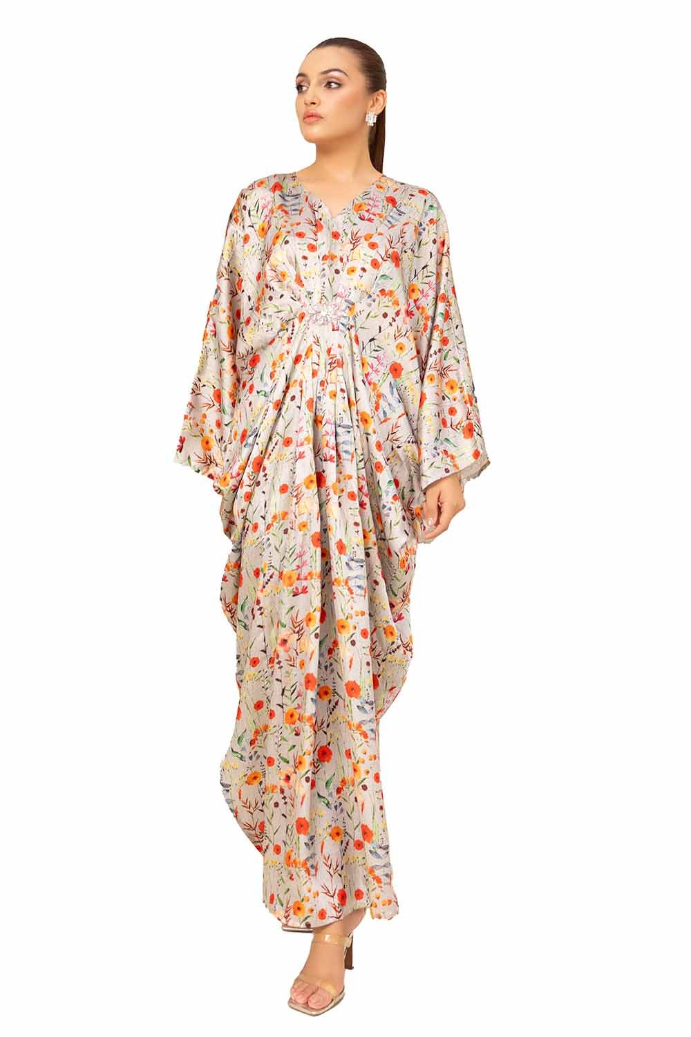 Gul Ahmed 2PC Unstitched Printed Silk Suit TS-42008