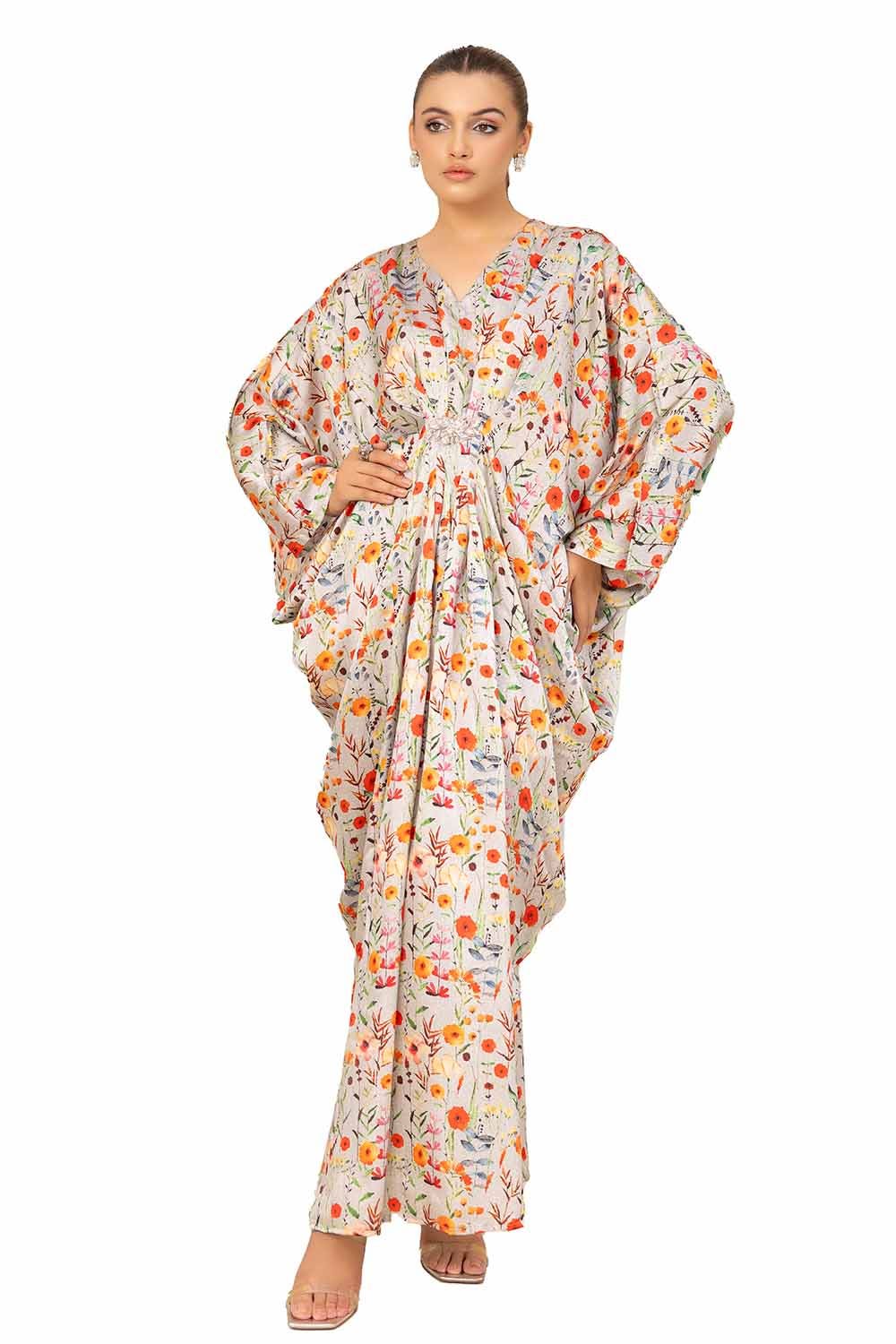 Gul Ahmed 2PC Unstitched Printed Silk Suit TS-42008