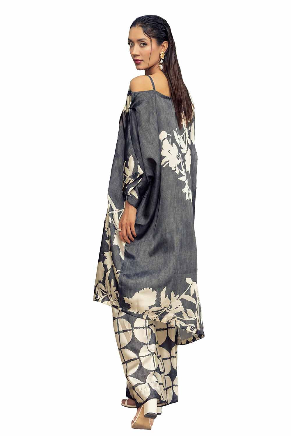 Gul Ahmed 2PC Unstitched Printed Silk Suit TS-42011