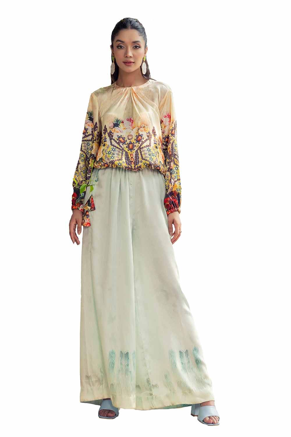 Gul Ahmed 2PC Unstitched Printed Silk Suit TS-42013