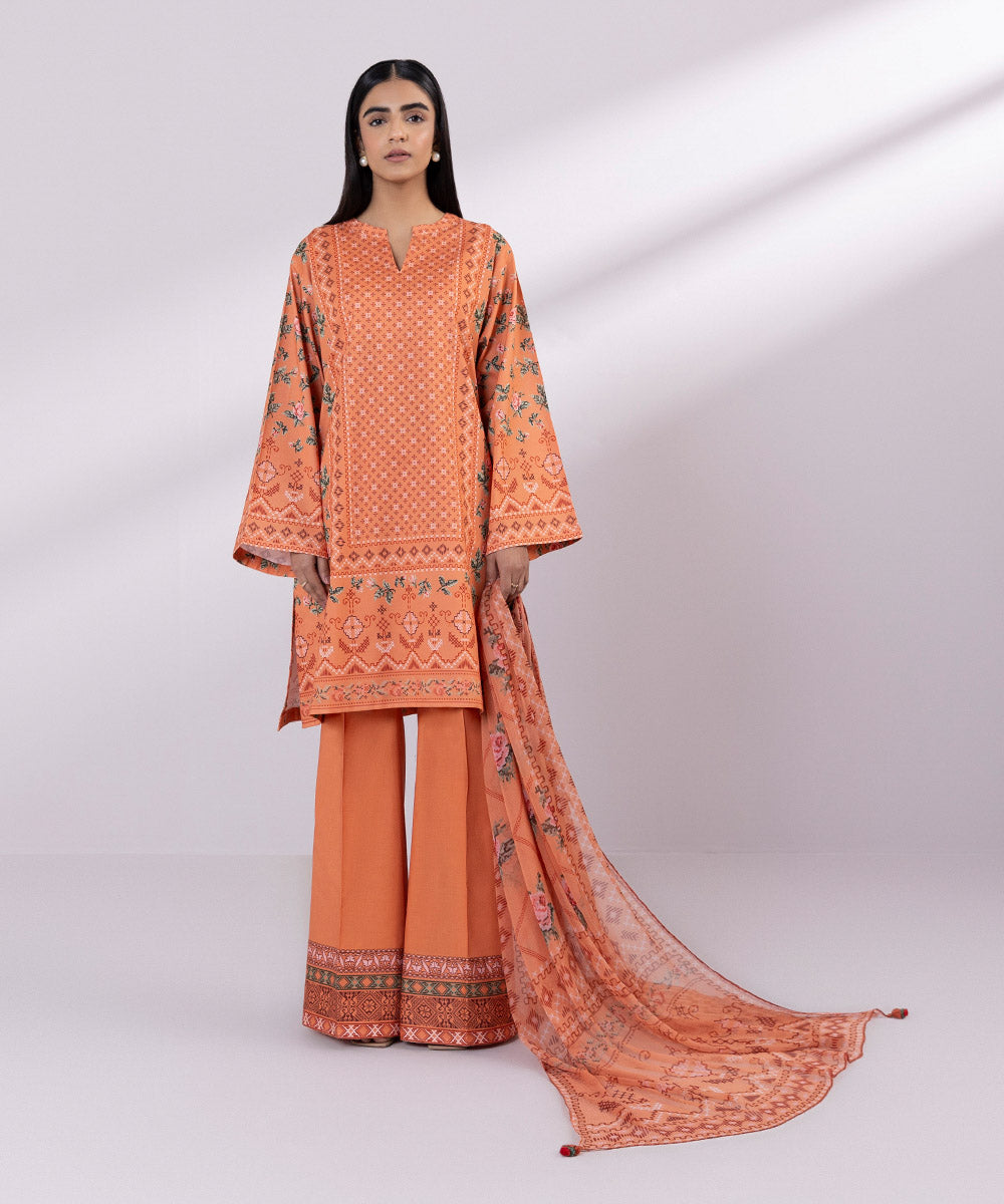 Sapphire 3 Piece Stitched Printed Lawn Suit - U3P-DY24V3-24