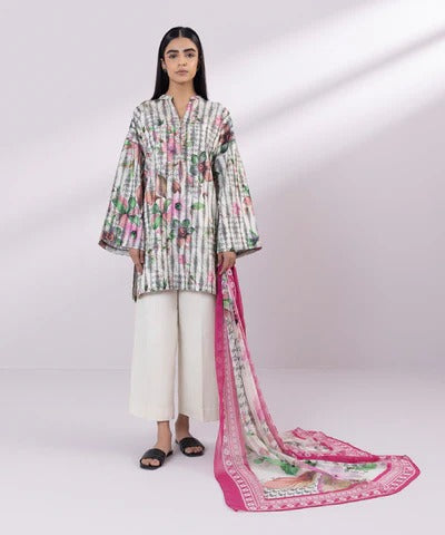 Sapphire 3 Piece Stitched Printed Jacquard Suit - U3P-JQ24V3-2