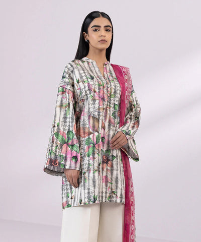 Sapphire 3 Piece Stitched Printed Jacquard Suit - U3P-JQ24V3-2