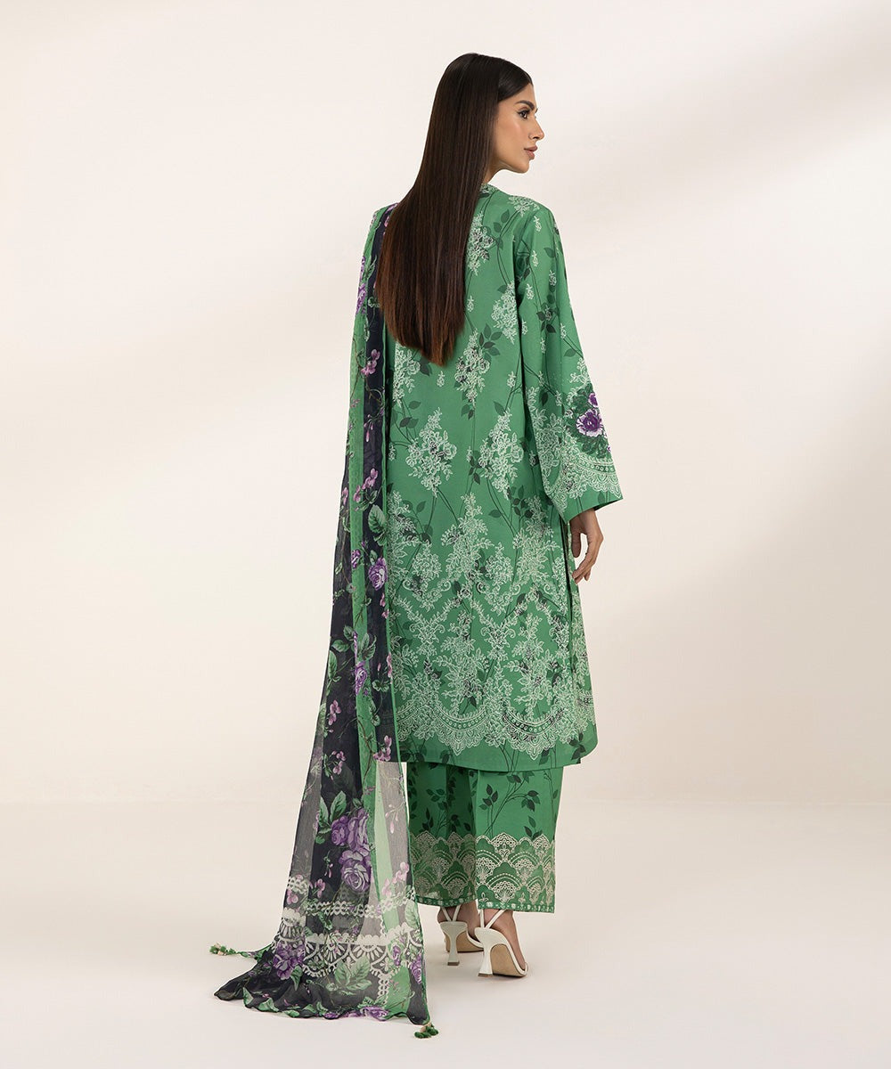 Sapphire 3 Piece Stitched Printed Lawn Suit - U3PE-DY24V1-10