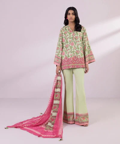 Sapphire 3 Piece Stitched Embroidered Lawn Suit - U3PE-DY24V3-11