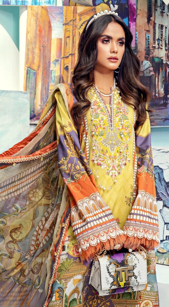 Anaya By Kiran Chaudhry 3 Piece Unstitched Lawn Suit - VL21-03-A-JESSICA