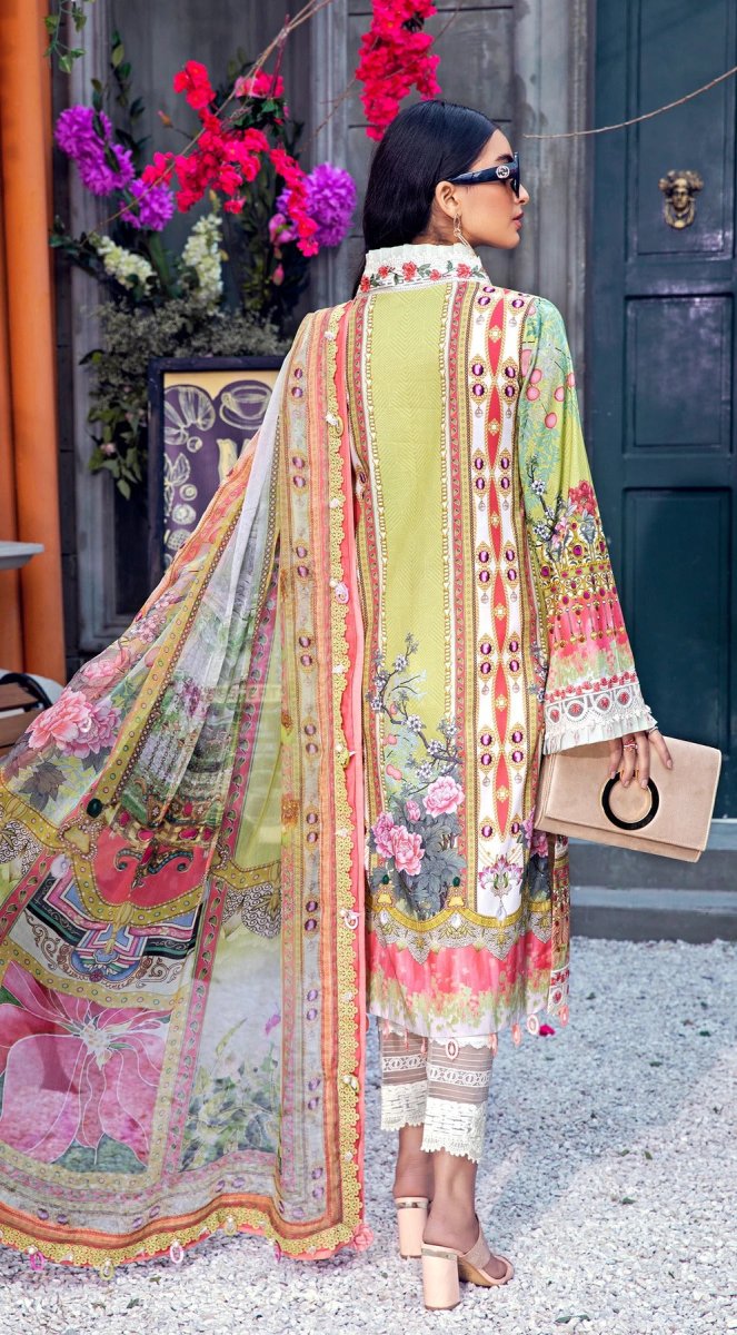 Anaya By Kiran Chaudhry 3 Piece Unstitched Lawn Suit - VL21-06-B-FLORA