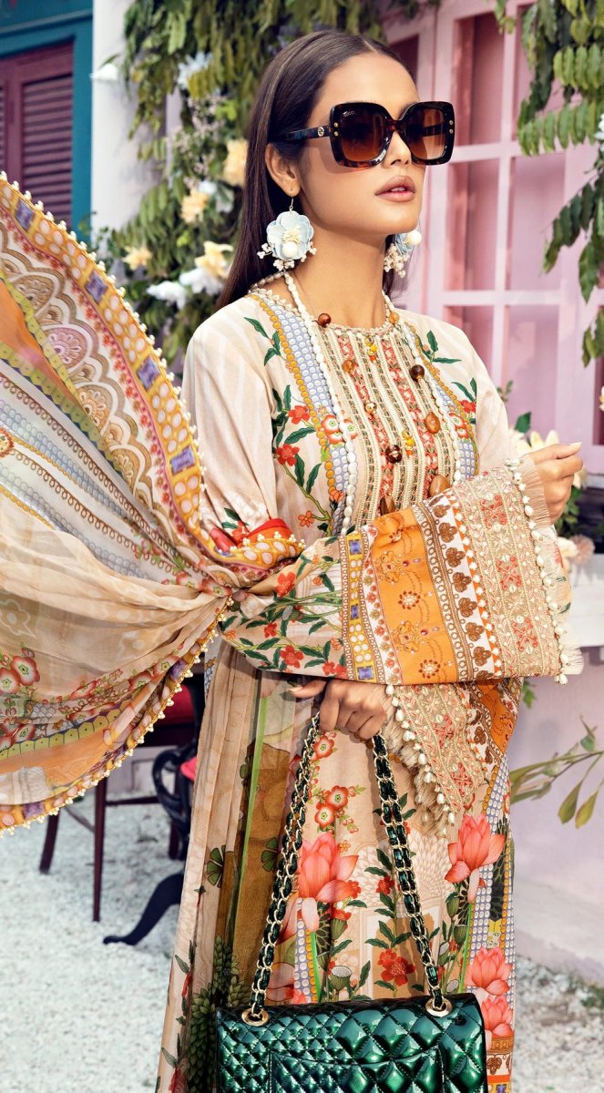 Anaya By Kiran Chaudhry 3 Piece Unstitched Lawn Suit - VL21-08-A-TRICIA