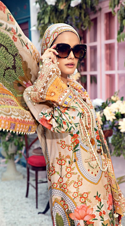 Anaya By Kiran Chaudhry 3 Piece Unstitched Lawn Suit - VL21-08-A-TRICIA