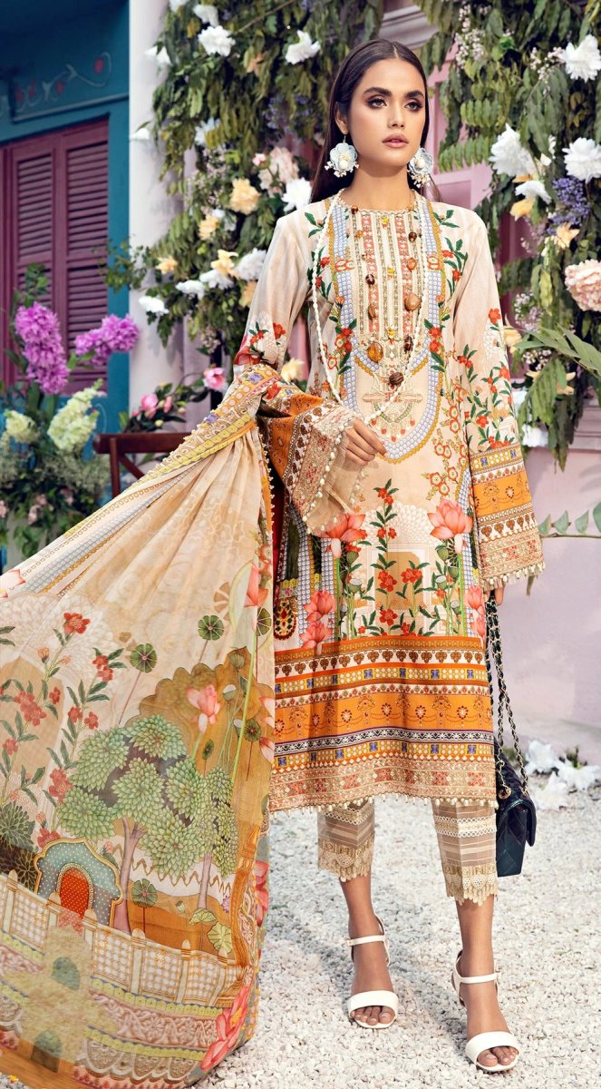 Anaya By Kiran Chaudhry 3 Piece Unstitched Lawn Suit - VL21-08-A-TRICIA