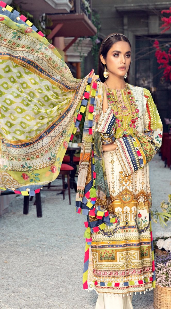 Anaya By Kiran Chaudhry 3 Piece Unstitched Lawn Suit - VL21-10-A-AMAYA