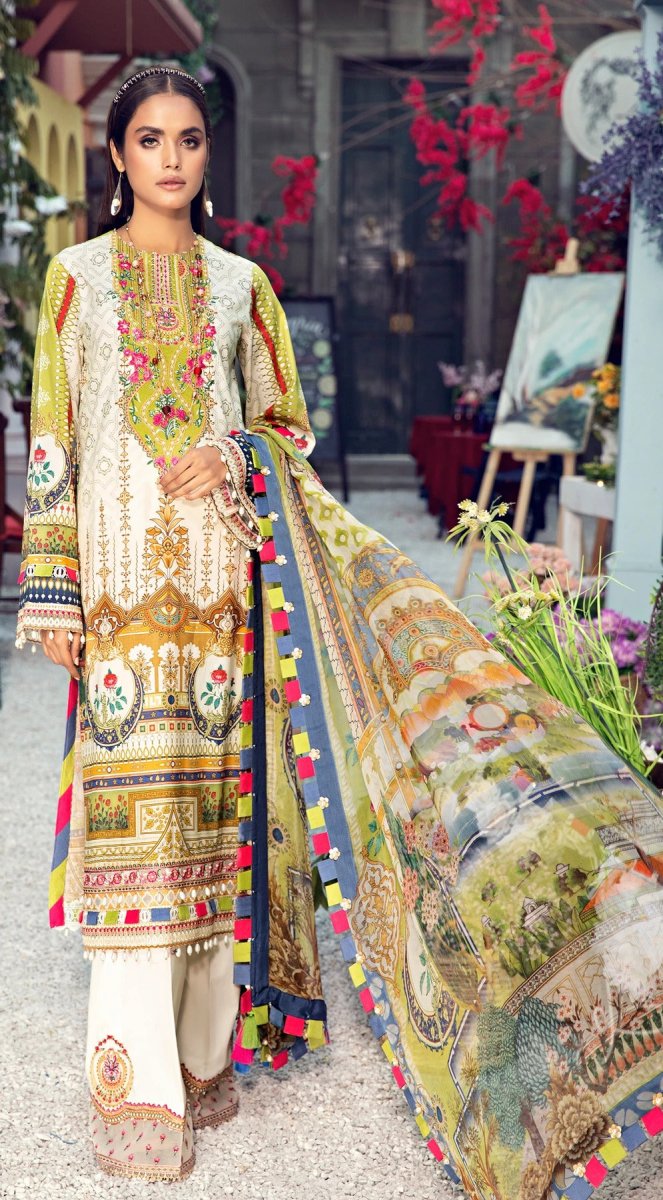 Anaya By Kiran Chaudhry 3 Piece Unstitched Lawn Suit - VL21-10-A-AMAYA