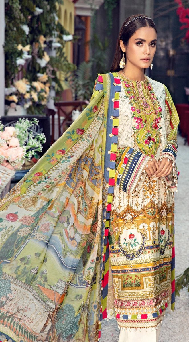 Anaya By Kiran Chaudhry 3 Piece Unstitched Lawn Suit - VL21-10-A-AMAYA