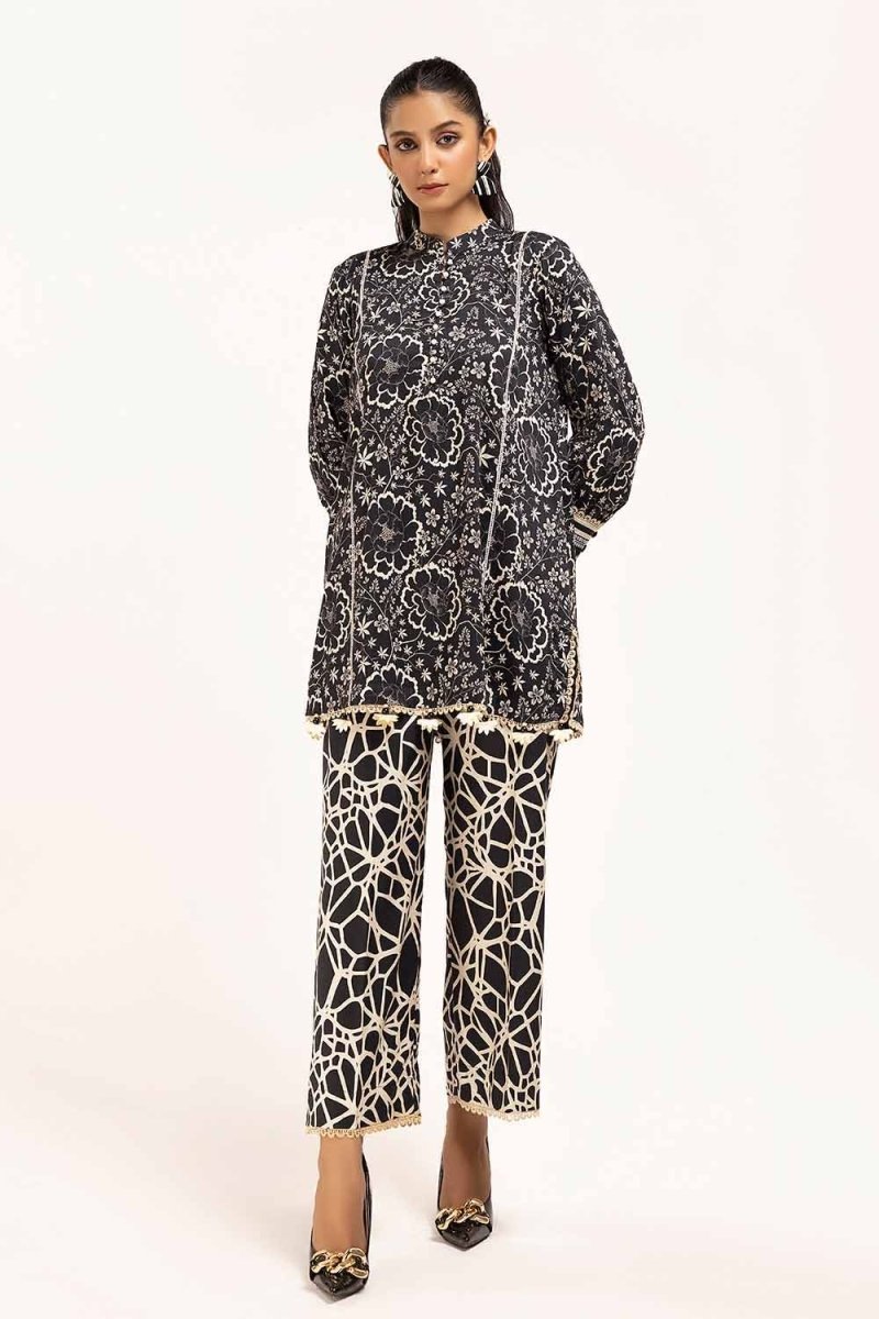 Gul Ahmed 2PC Unstitched Printed Linen Suit VT-42005