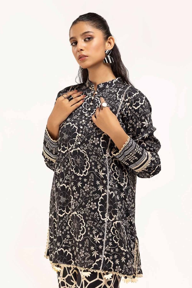 Gul Ahmed 2PC Unstitched Printed Linen Suit VT-42005