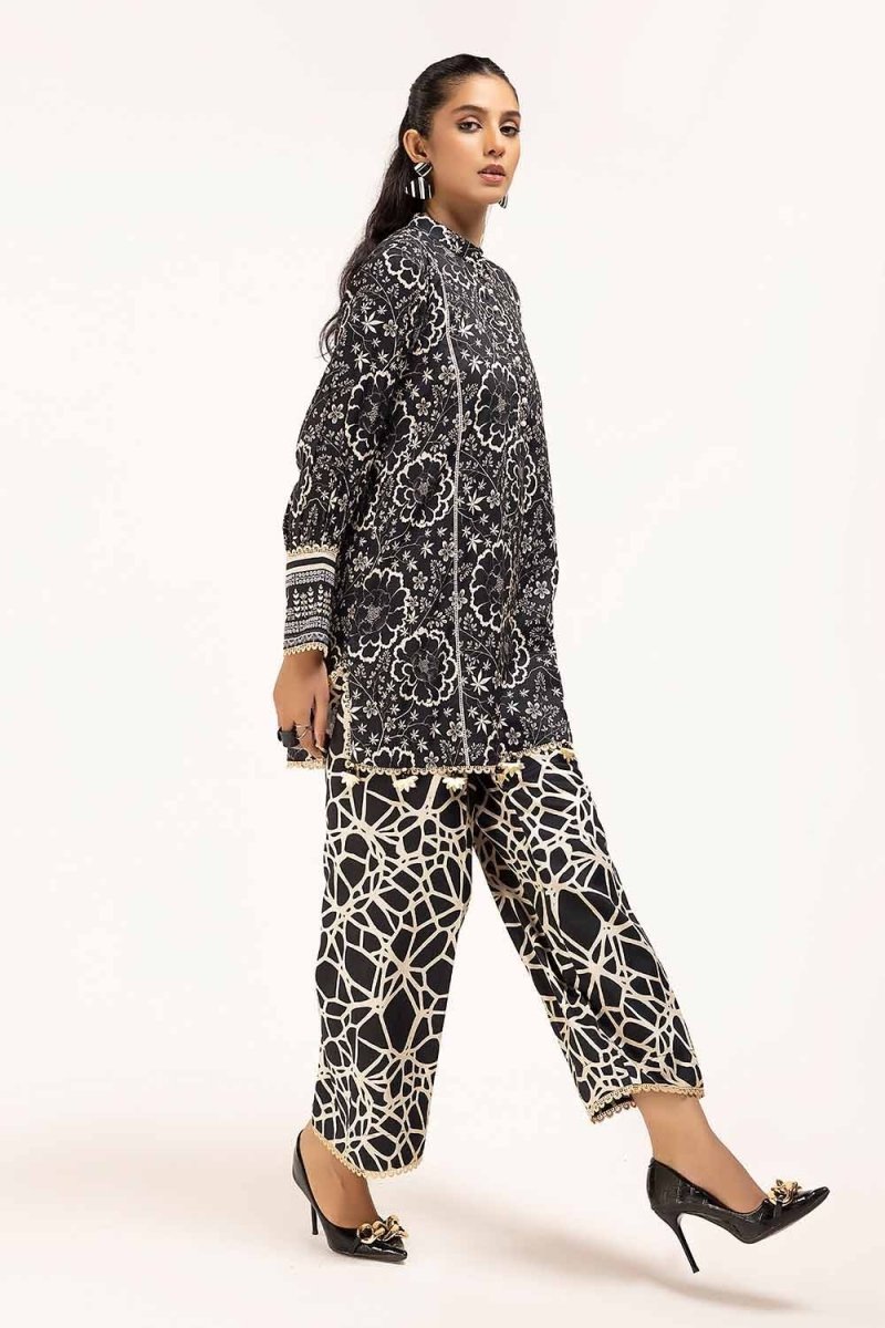 Gul Ahmed 2PC Unstitched Printed Linen Suit VT-42005