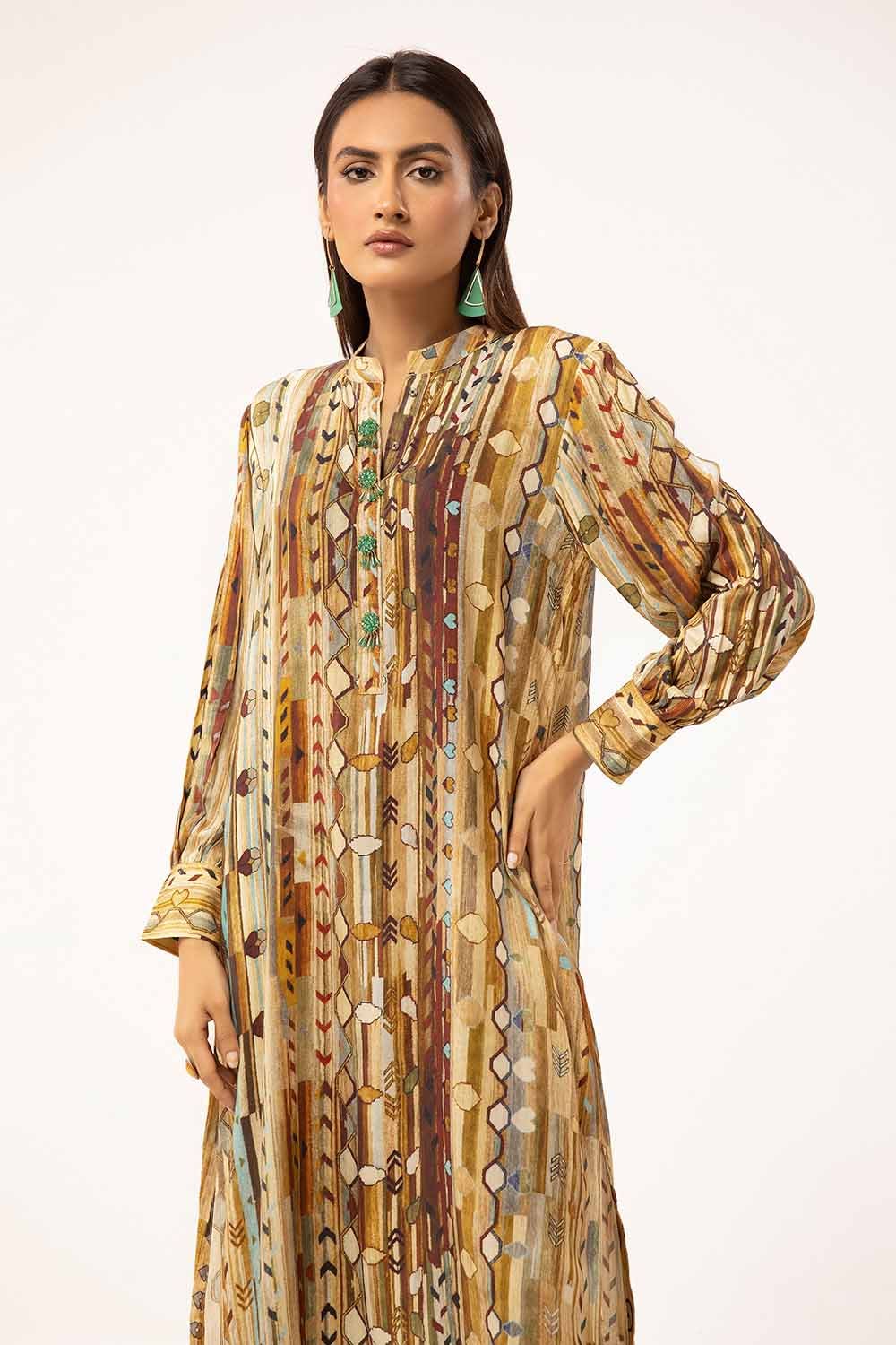 Gul Ahmed 2PC Unstitched Printed Linen Suit VT-42007