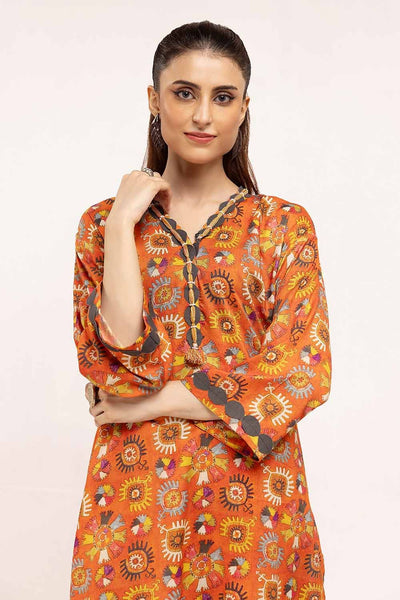 Gul Ahmed 2PC Unstitched Printed Linen Suit VT-42010