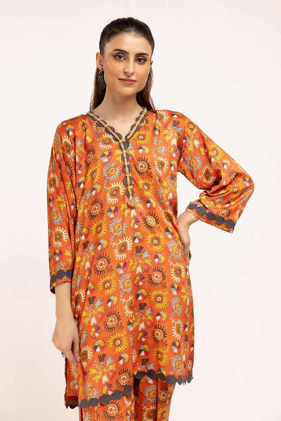 Gul Ahmed 2PC Unstitched Printed Linen Suit VT-42010