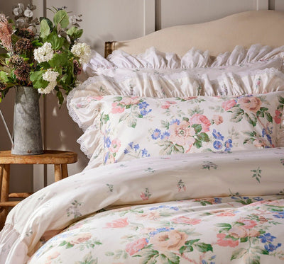 Floral Duvet Cover Set - Cream