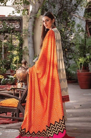 Eshaisha 3 Piece Unstitched Slub Dhanak Embroidered Suit WC-519