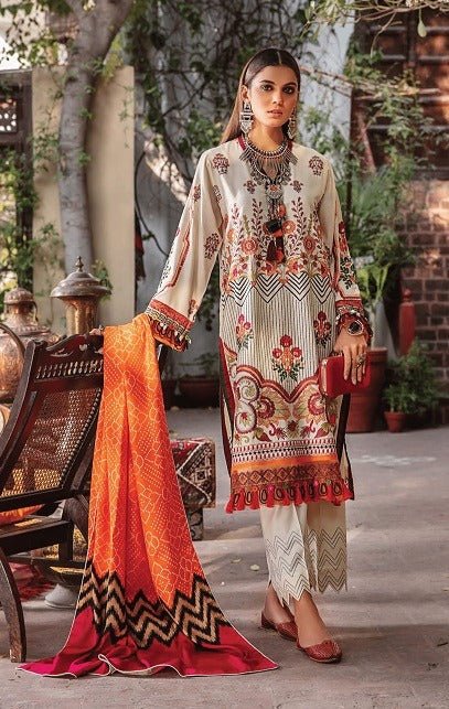 Eshaisha 3 Piece Unstitched Slub Dhanak Embroidered Suit WC-519