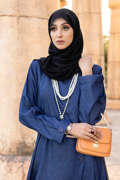 Gul Ahmed Ready To Wear Nisa Denim Abaya WGB-KAB-22042